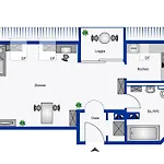 Modernes Balkon Apartone - Toplage Mit Parkplatz Appartement Großwallstadt